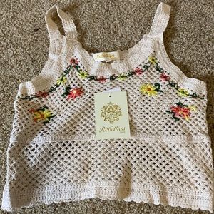 Crochet top with flower detail
